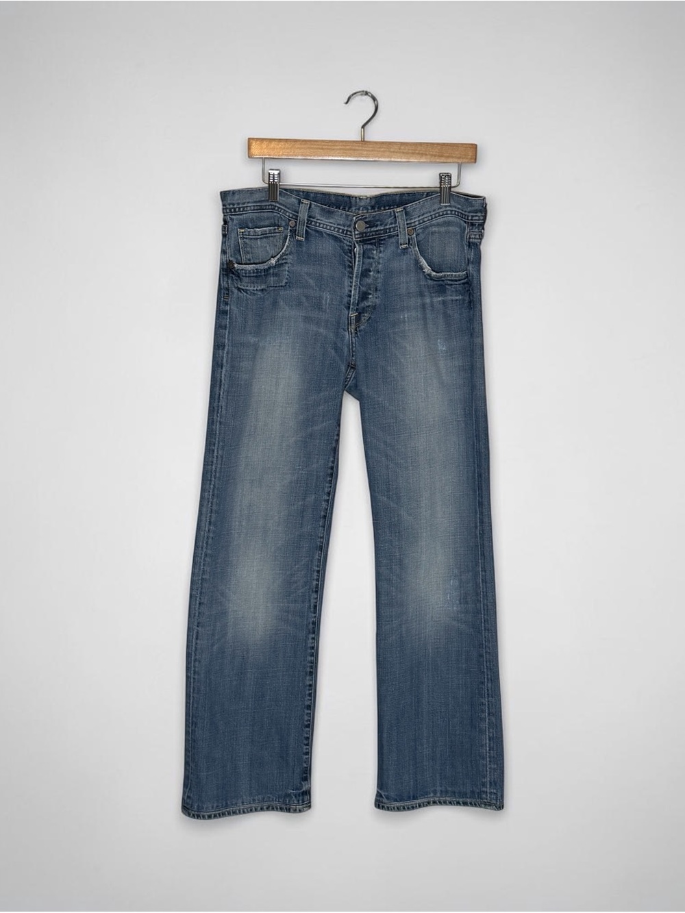 Citizens of Humanity Women's Low Rise Straight to Wide Leg Jeans, Sz 32 RD DESCR